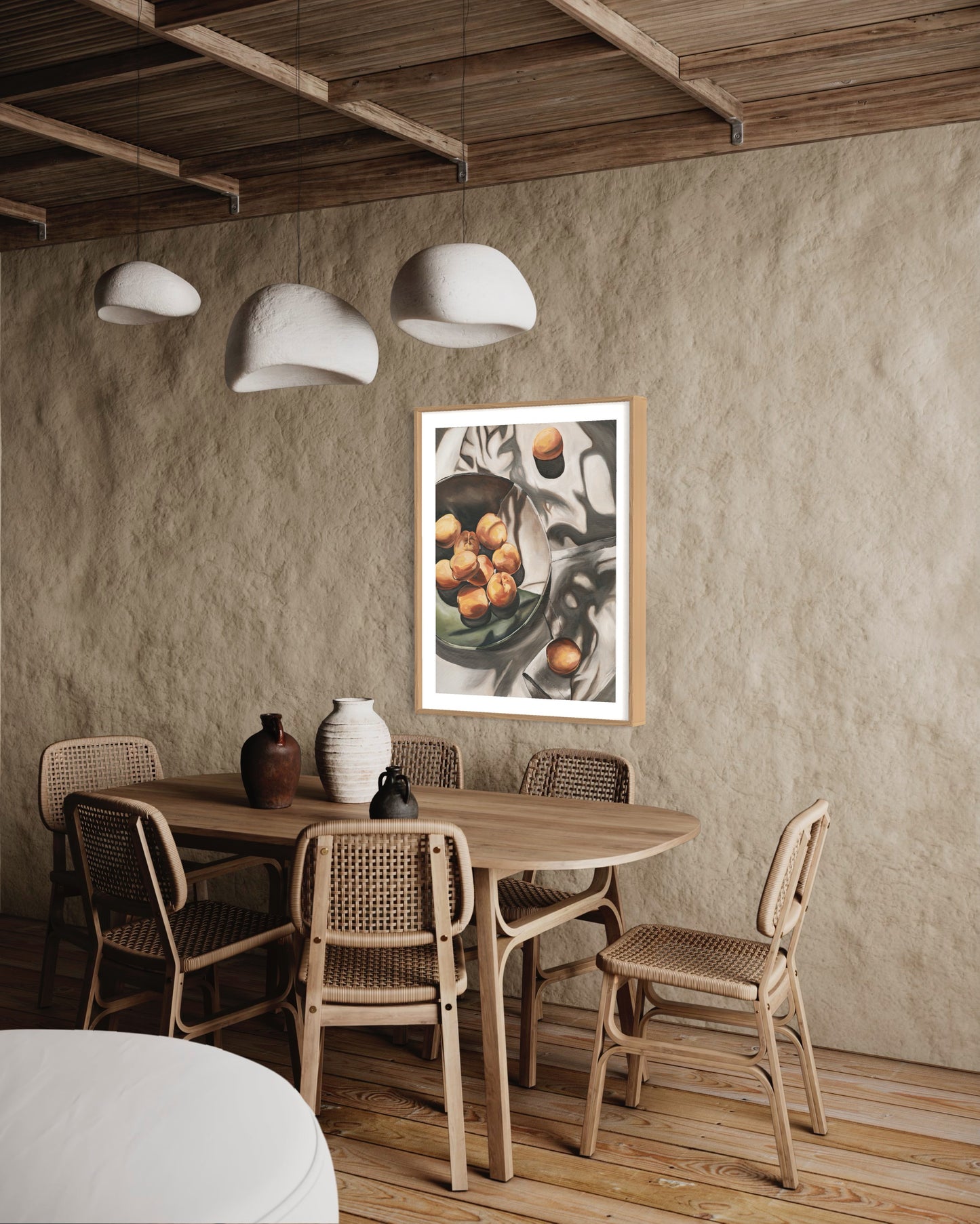 'Soft Peach Shadow' Art Print