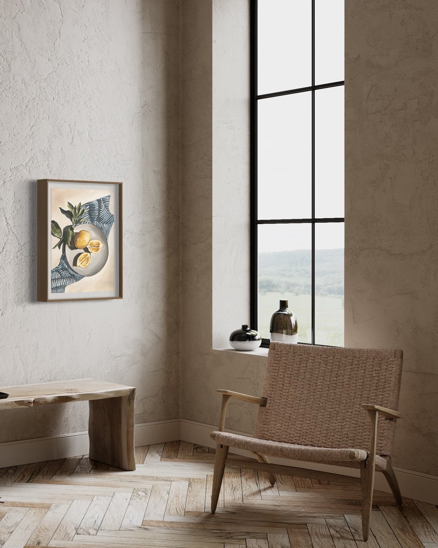 'Eureka Lemons on Stripe' Art Print